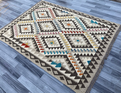 Afghan Handmade Chobi Kilim Rug |200 CM x 151 CM KAS#89