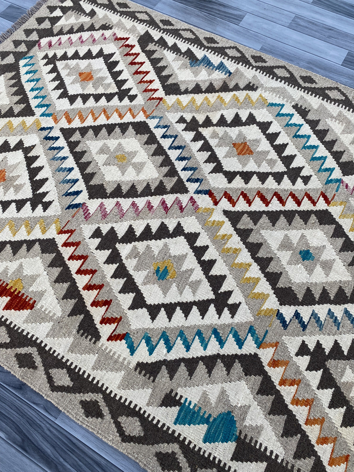 Afghan Handmade Chobi Kilim Rug |200 CM x 151 CM KAS#89