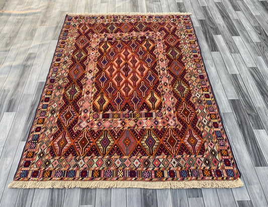 Handmade Afghan Fine Quality Meshwani Rug-#KAS 972
