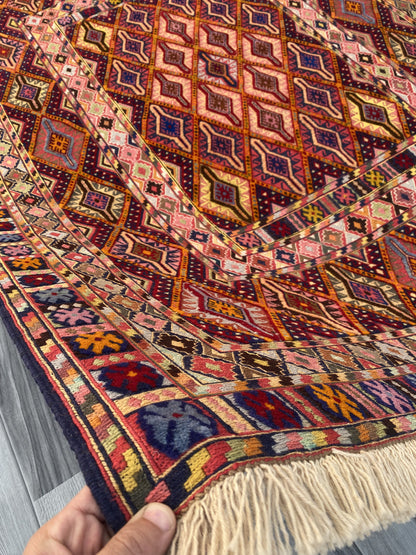 Handmade Afghan Fine Quality Meshwani Rug-#KAS 972