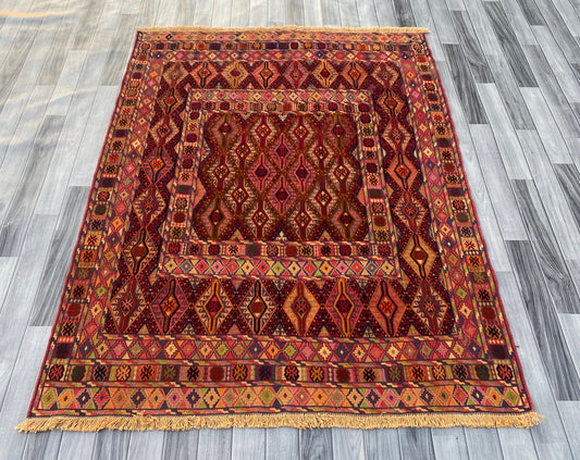 Handmade Afghan Meshwani Rug 191 CM x 148 CM #KAS 973