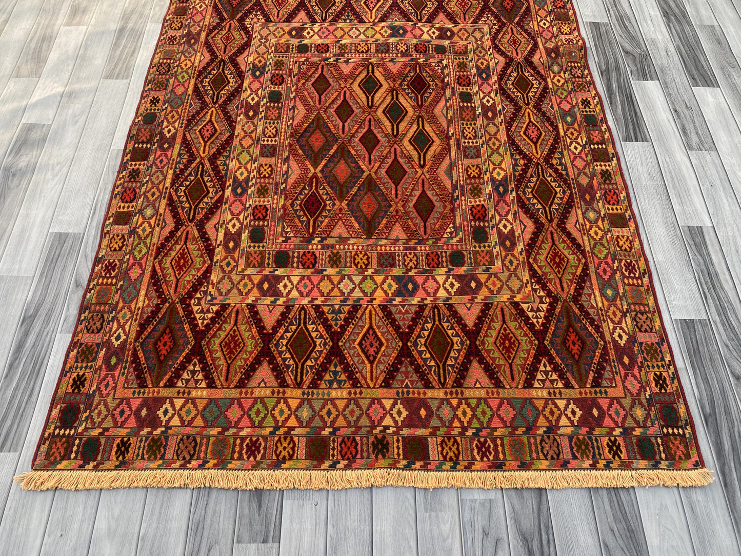 Handmade Fine Quality Meshwani Rug 198 CM x 150 CM KAS # 976