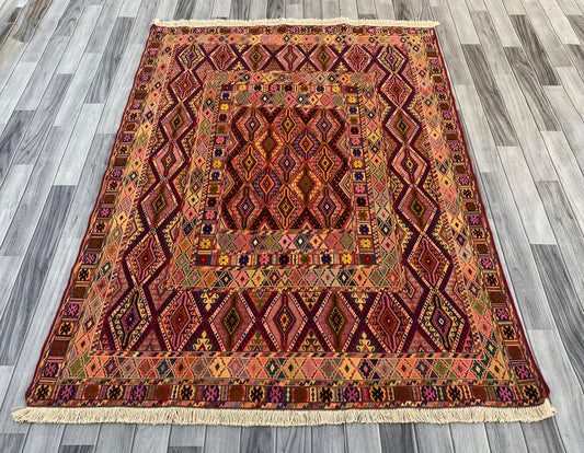Handmade Fine Quality Meshwani Rug 191 CM x 145 CM KAS # 978