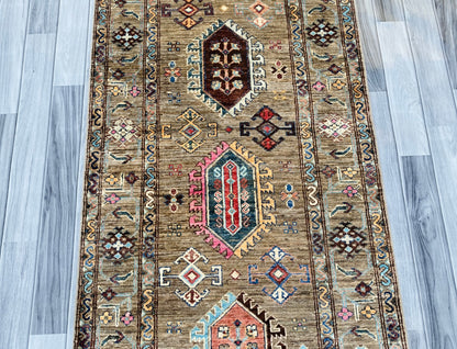 Handmade Chobi  Hallway Runner Rug(300CM x 85CM) SS#86