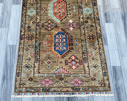 Handmade Chobi  Hallway Runner Rug(300CM x 85CM) SS#86