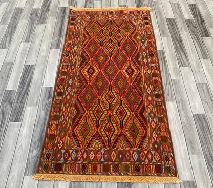 Handmade Fine Quality Meshwani Runner Rug 180 CM x 90 CM KAS # 969