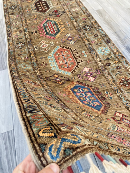 Handmade Chobi  Hallway Runner Rug(300CM x 85CM) SS#86