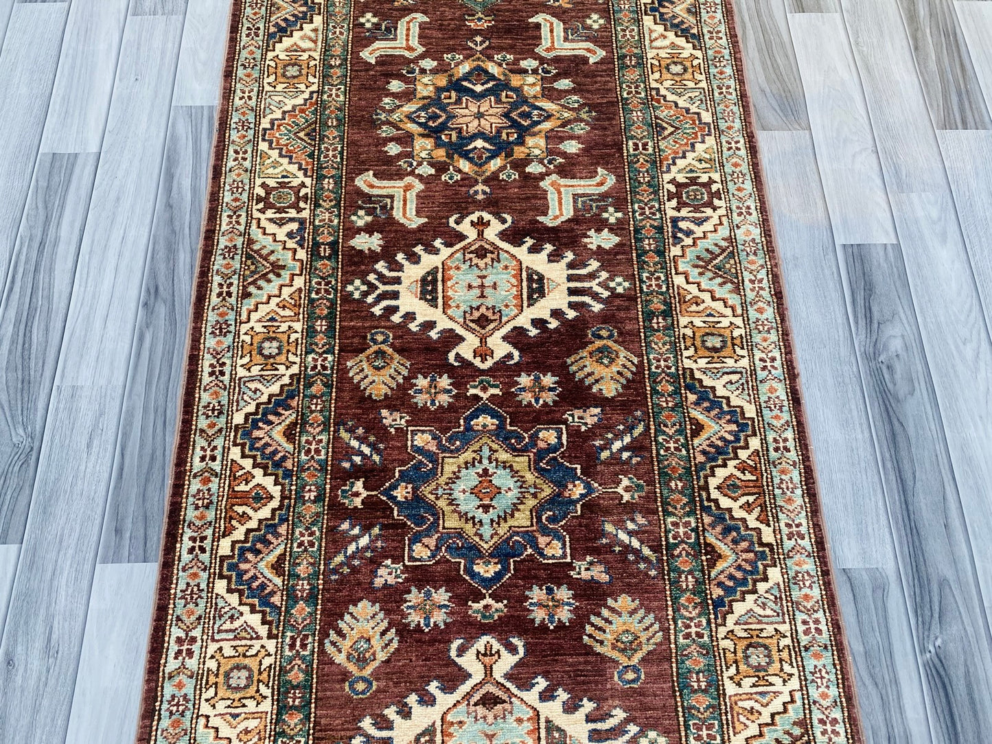 Handmade Chobi  Hallway Runner Rug(263CM x 85CM) SS#87