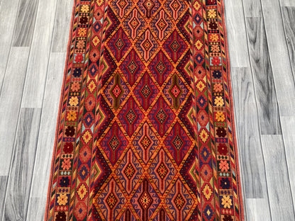 Handmade Fine Quality Meshwani Runner Rug 195 CM x 80 CM KAS # 970