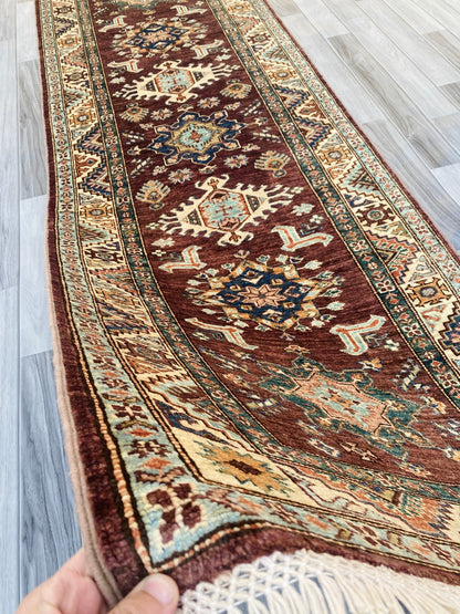 Handmade Chobi  Hallway Runner Rug(263CM x 85CM) SS#87