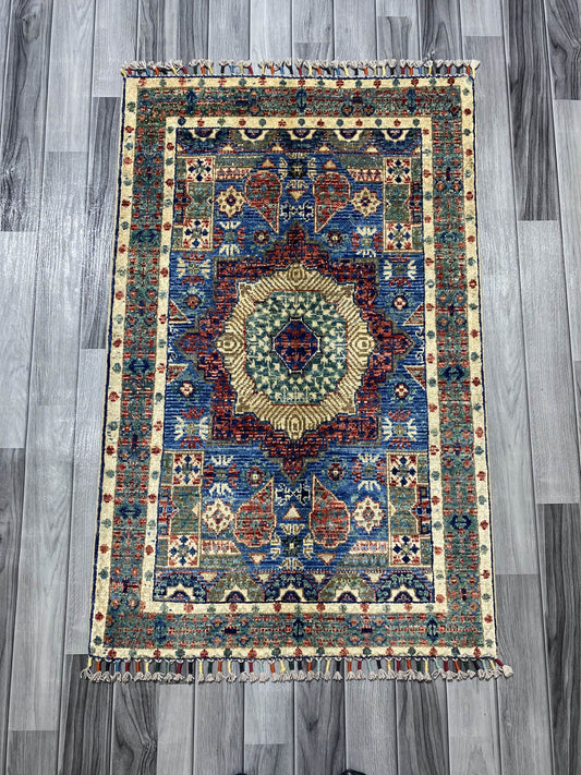 Handmade Fine Quality Chobi Wool Rug  ( 124 CM x 80 CM ) SK#1031