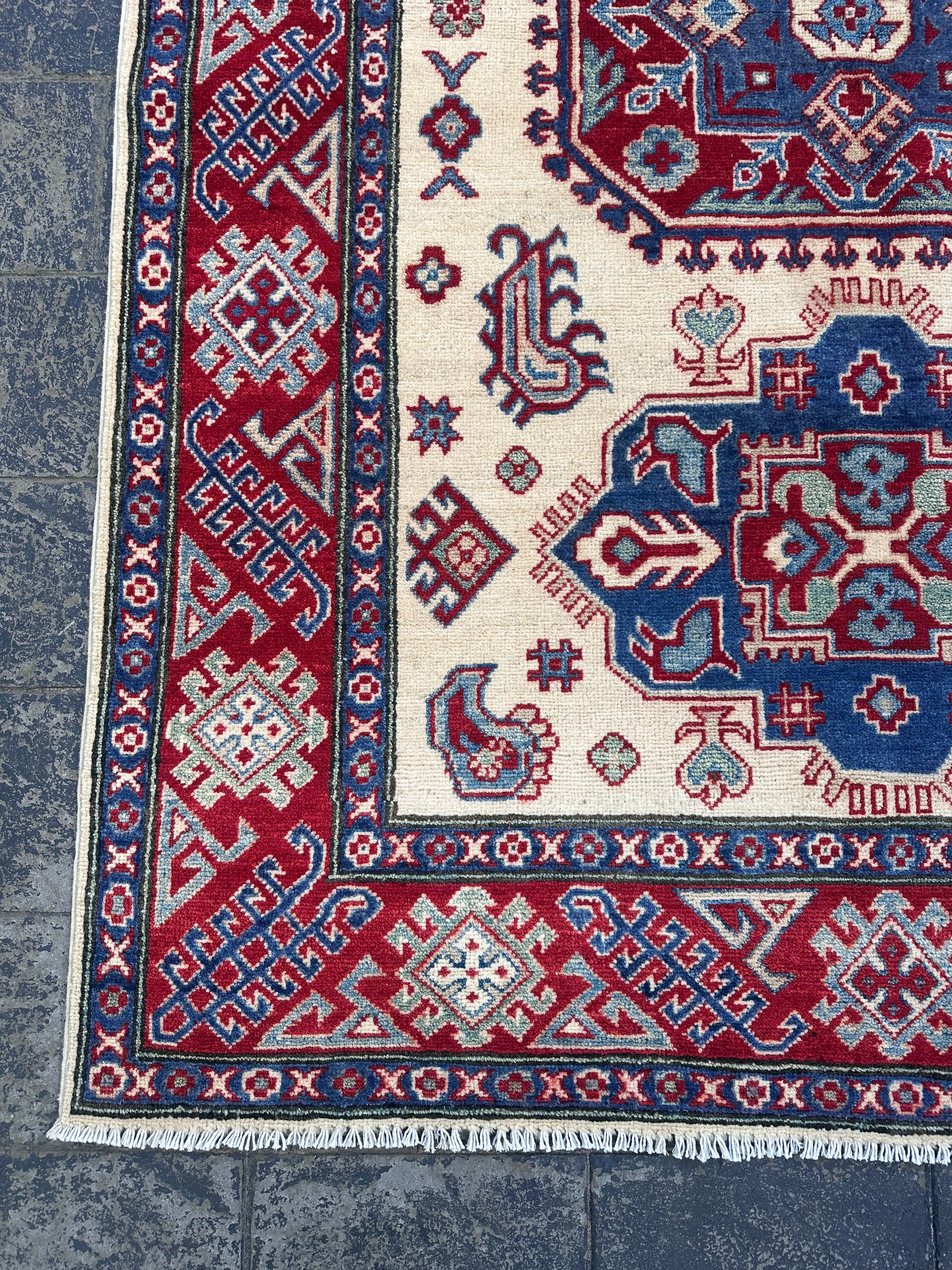 Handmade Afghan Kazak Rug  215 CM x 145 CM
