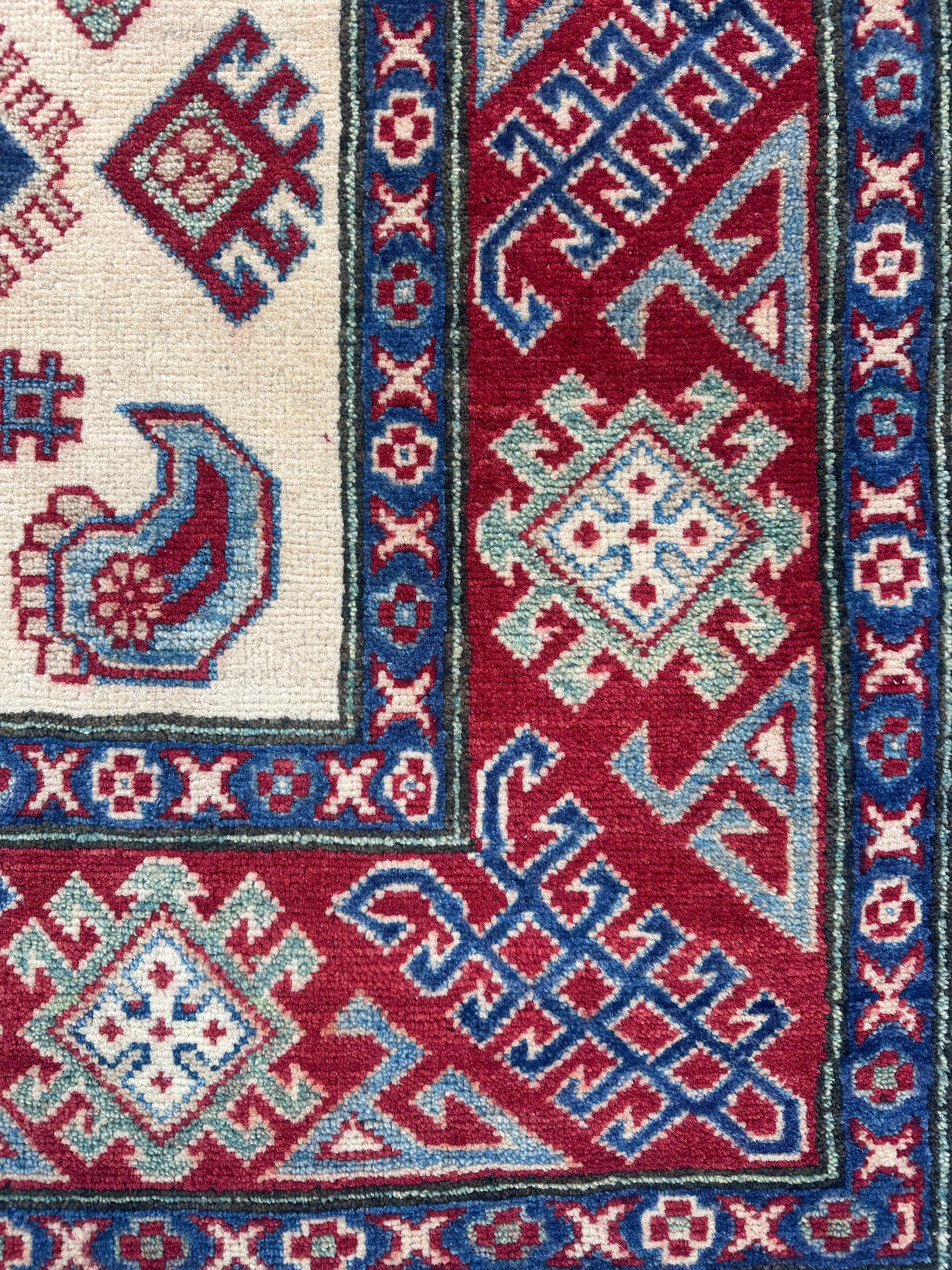 Handmade Afghan Kazak Rug  215 CM x 145 CM