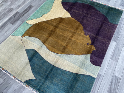 Hand Knotted Modern Wool Rug | 196 CM x 148 CM KS#450