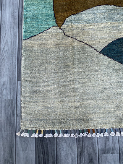 Hand Knotted Modern Wool Rug | 196 CM x 148 CM KS#450
