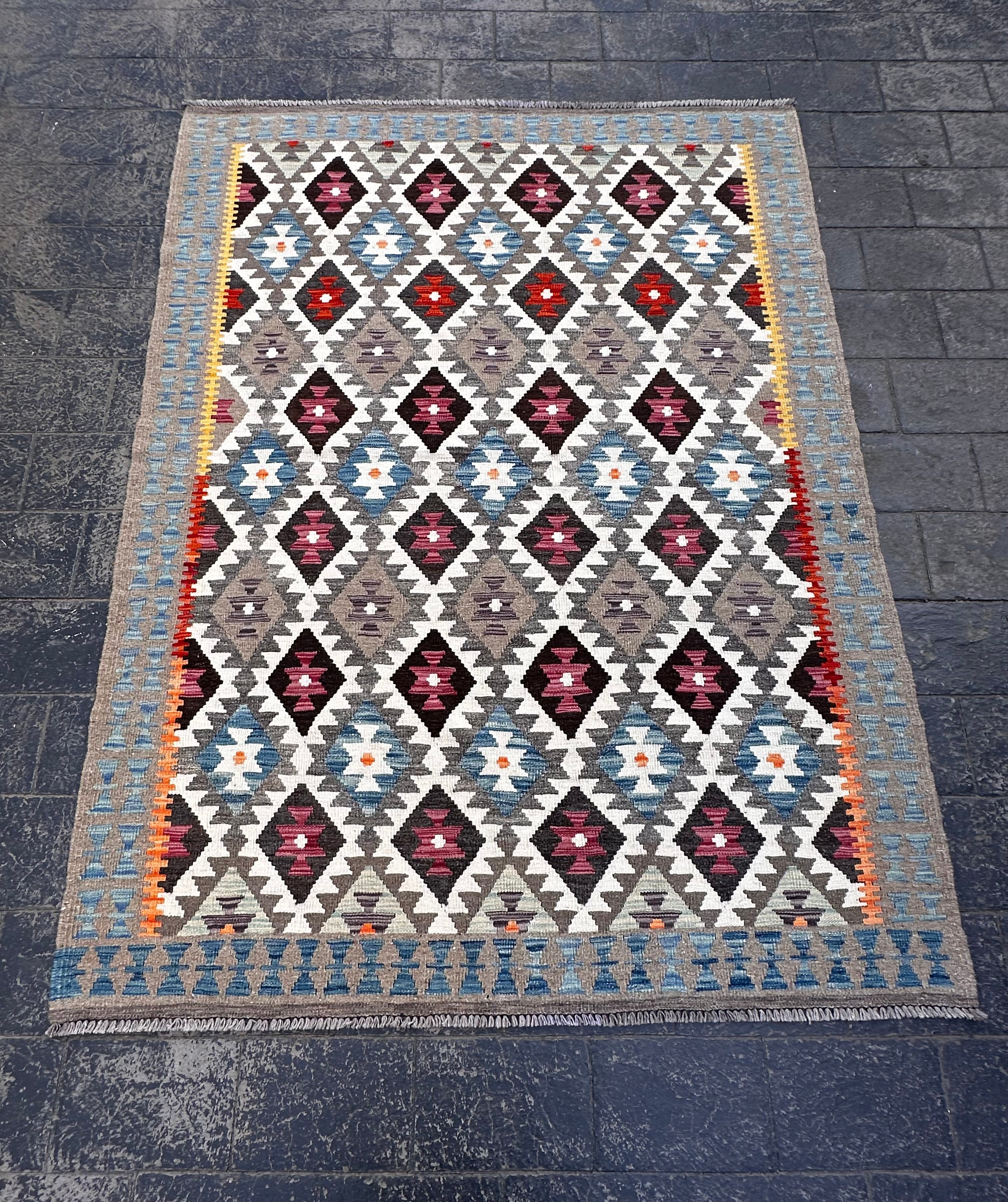 Handmade Afghan Chobi Kilim Rug, 223 CM x 163 CM