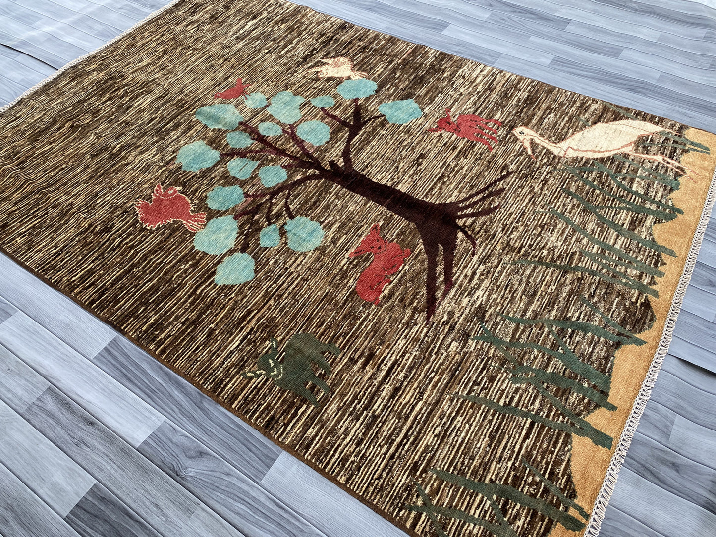 Hand knotted Chobi Pictorial Rug | 242 CM x 166 CM SK#453