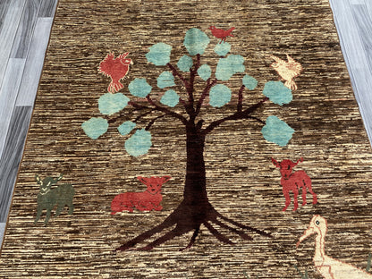Hand knotted Chobi Pictorial Rug | 242 CM x 166 CM SK#453