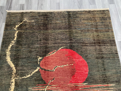 Hand knotted Chobi Pictorial Rug | 197 CM x 152 CM SK#456