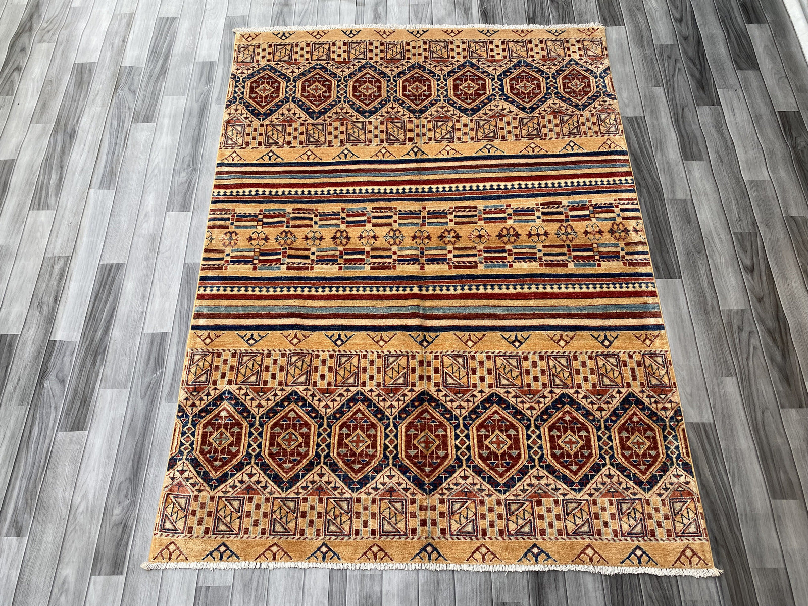 Hand Knotted Chobi Wool Rug  207 CM x 153 CM SK#370