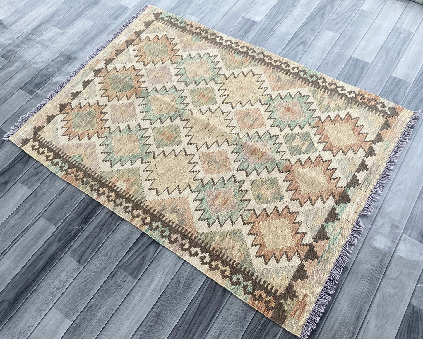 Handmade Afghan Chobi Kilim Rug 144 CM x  106 CM ( SS # 119)