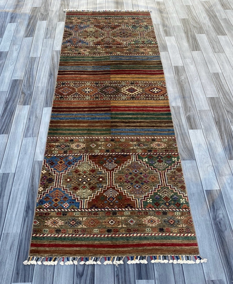 Hand Knotted Chobi Hallway Runner Rug | 250 CM x 86 CM SK#985
