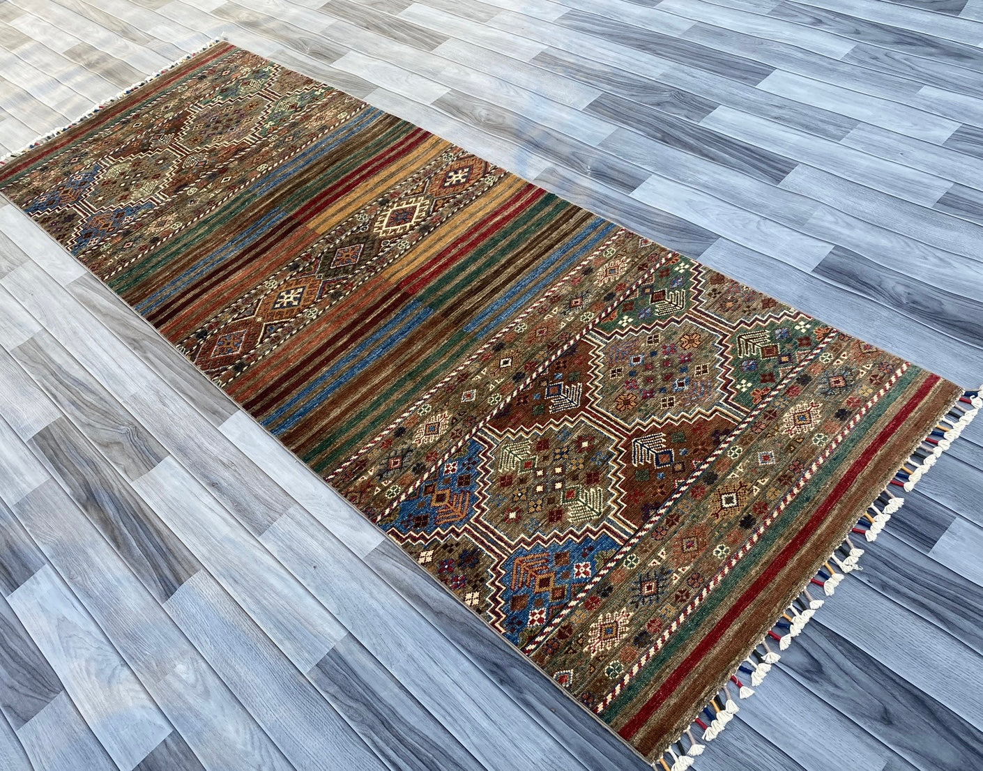 Hand Knotted Chobi Hallway Runner Rug | 250 CM x 86 CM SK#985