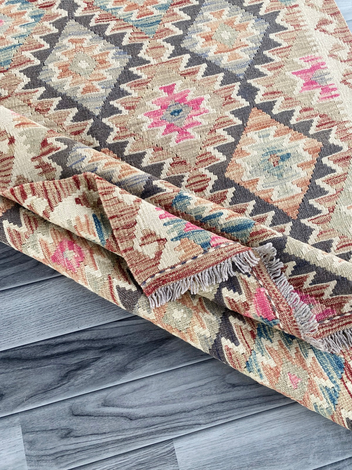 Handmade Afghan Chobi Kilim Rug 148 CM x  113 CM ( SS # 117)