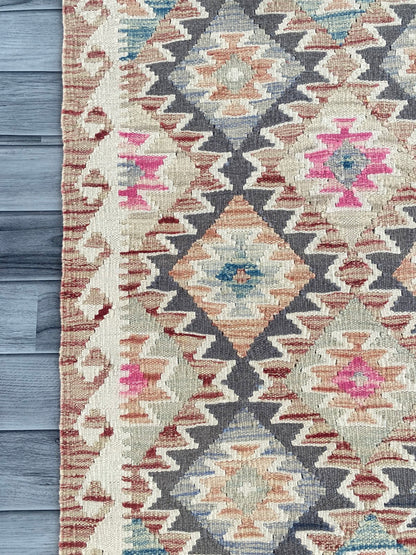Handmade Afghan Chobi Kilim Rug 148 CM x  113 CM ( SS # 117)
