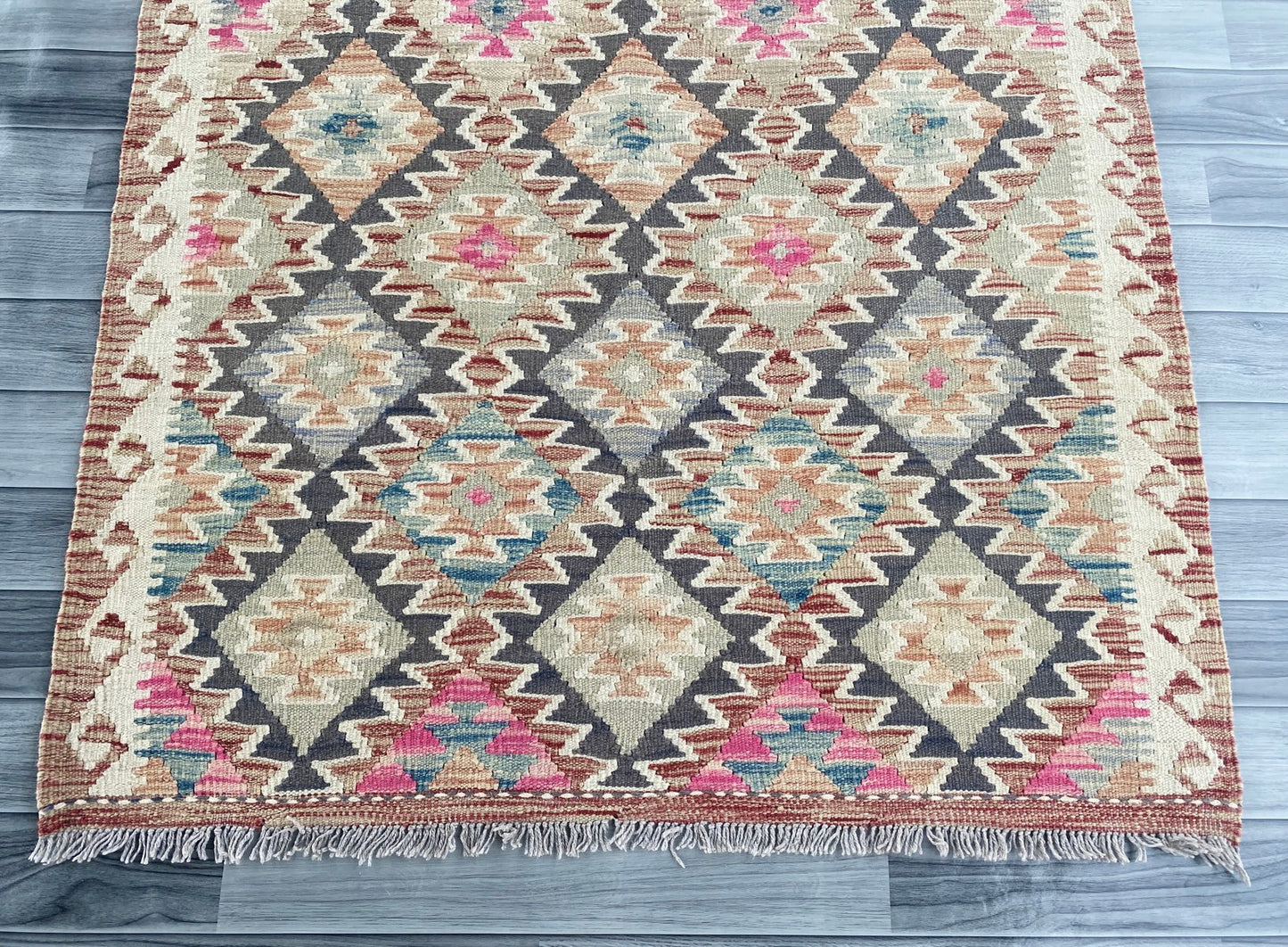 Handmade Afghan Chobi Kilim Rug 148 CM x  113 CM ( SS # 117)