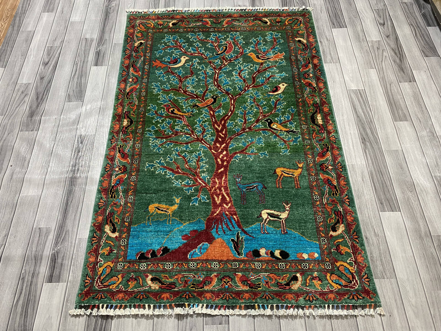 Handmade Chobi Pictorial Wool Rug  ( 180 CM x 120 CM ) SK#1056