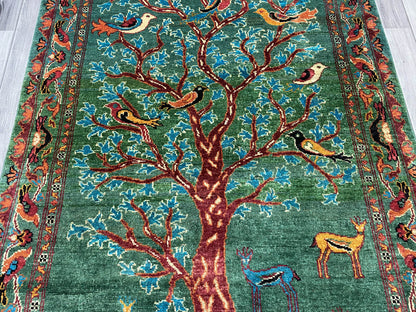 Handmade Chobi Pictorial Wool Rug  ( 180 CM x 120 CM ) SK#1056
