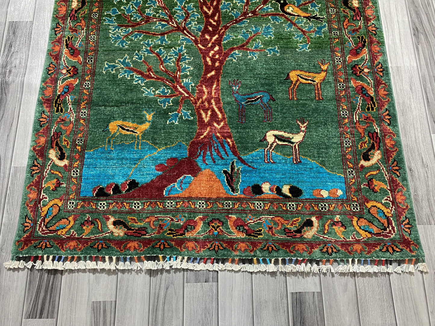 Handmade Chobi Pictorial Wool Rug  ( 180 CM x 120 CM ) SK#1056