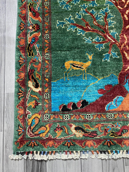 Handmade Chobi Pictorial Wool Rug  ( 180 CM x 120 CM ) SK#1056