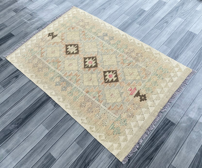 Handmade Afghan Chobi Kilim Rug 147 CM x  97 CM ( SS # 116)