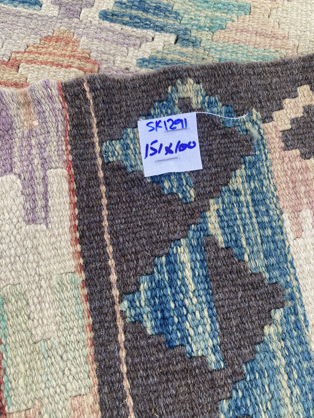 Handmade Afghan Chobi Kilim Rug 151  CM x 100 CM ( SS # 105 )