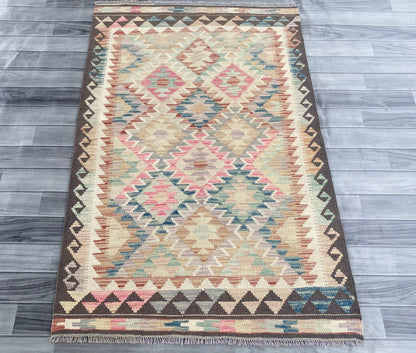 Handmade Afghan Chobi Kilim Rug 151  CM x 100 CM ( SS # 105 )