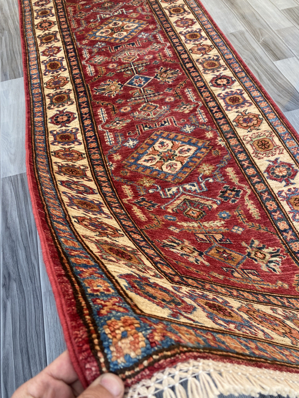 Hand Knotted Chobi Hallway Runner Rug | 240 CM x 82 CM SK#986
