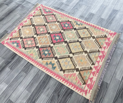 Handmade Afghan Chobi Kilim Rug 146 CM x 95 CM ( SS # 104 )
