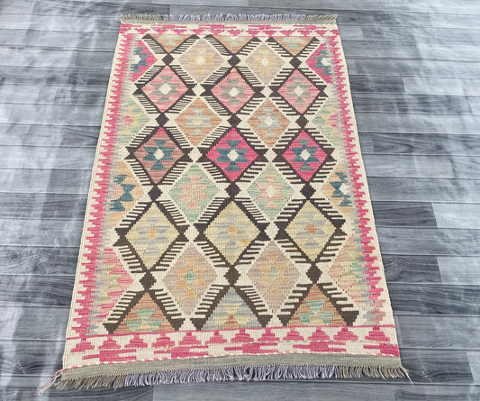 Handmade Afghan Chobi Kilim Rug 146 CM x 95 CM ( SS # 104 )