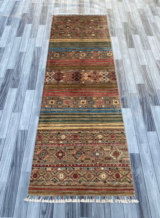 Hand Knotted Chobi Hallway Runner Rug | 251 CM x 83 CM SK#987