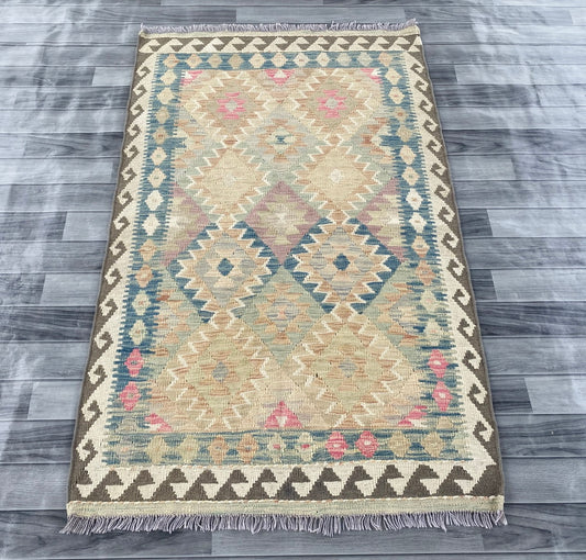 Handmade Afghan Chobi Kilim Rug 156 CM x 100 CM ( SS # 103 )