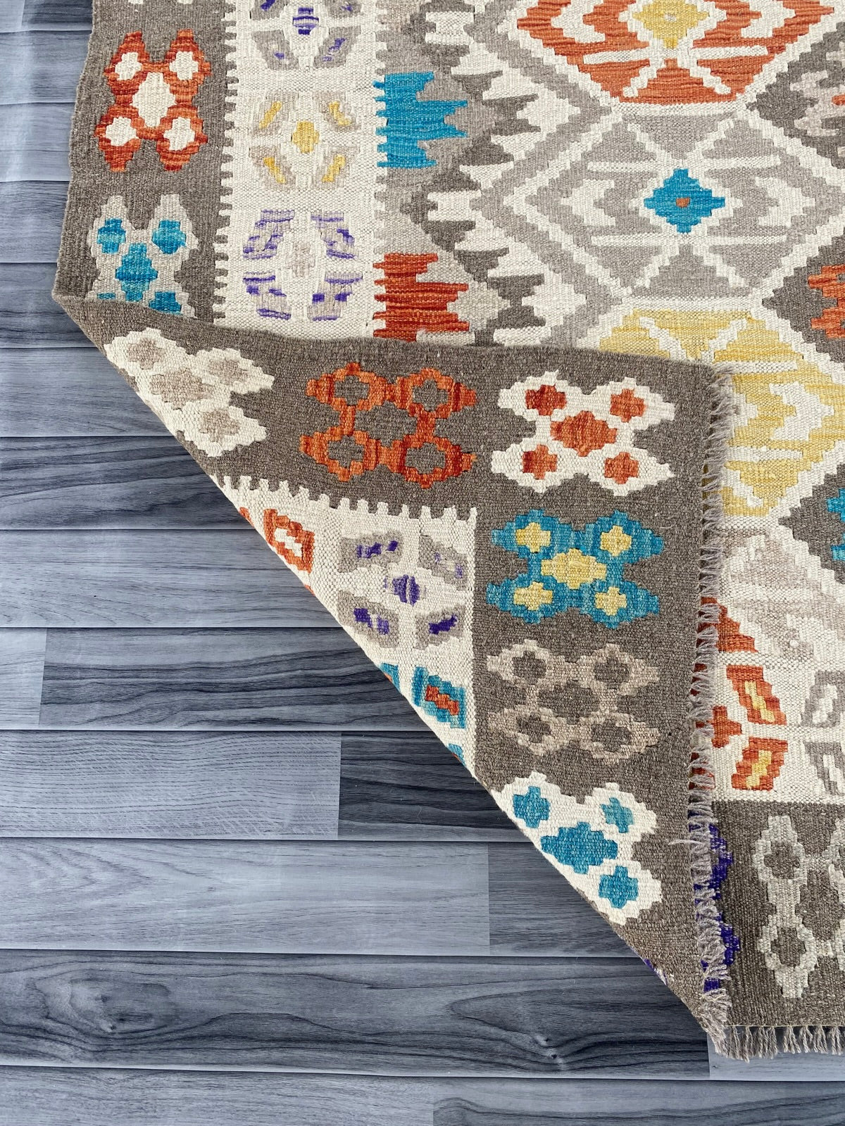 Handmade Afghan Chobi Kilim Rug 240 CM x  179 CM ( SS # 145 )