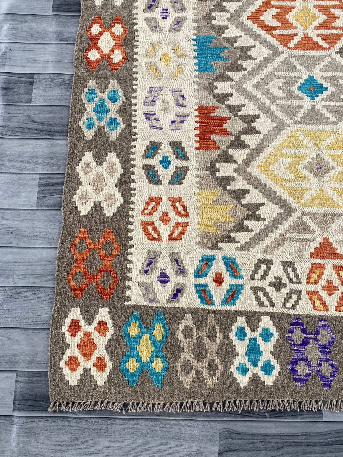 Handmade Afghan Chobi Kilim Rug 240 CM x  179 CM ( SS # 145 )
