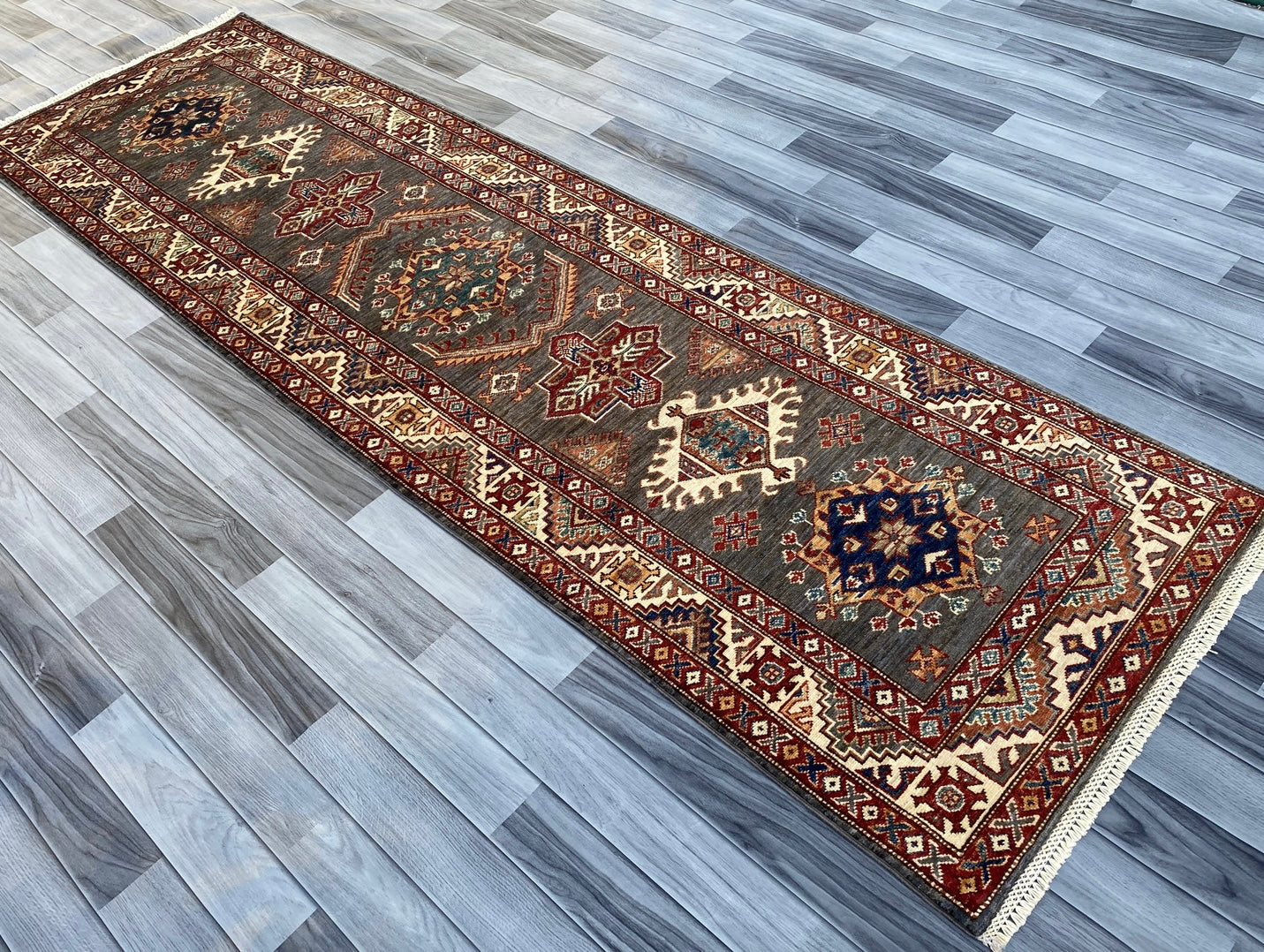Hand Knotted Chobi Hallway Runner Rug | 282 CM x 81 CM SK# 988