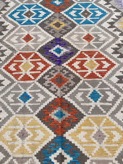 Handmade Afghan Chobi Kilim Rug 240 CM x  179 CM ( SS # 145 )