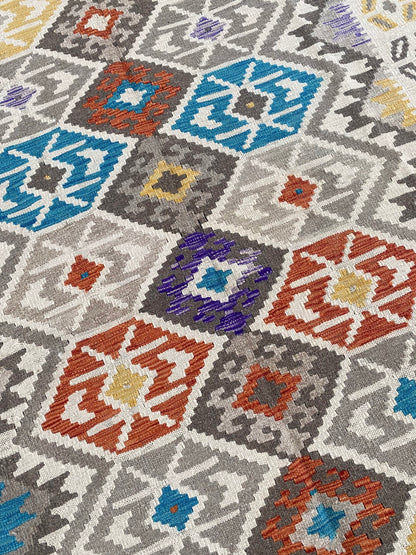 Handmade Afghan Chobi Kilim Rug 240 CM x  179 CM ( SS # 145 )