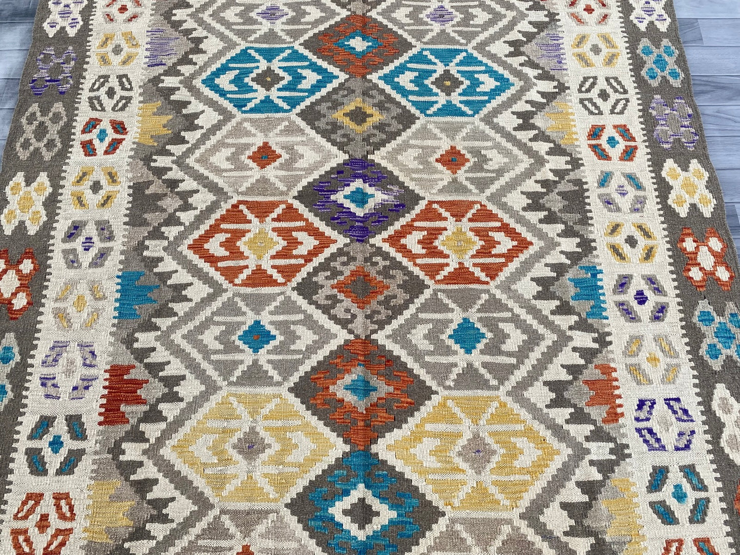 Handmade Afghan Chobi Kilim Rug 240 CM x  179 CM ( SS # 145 )