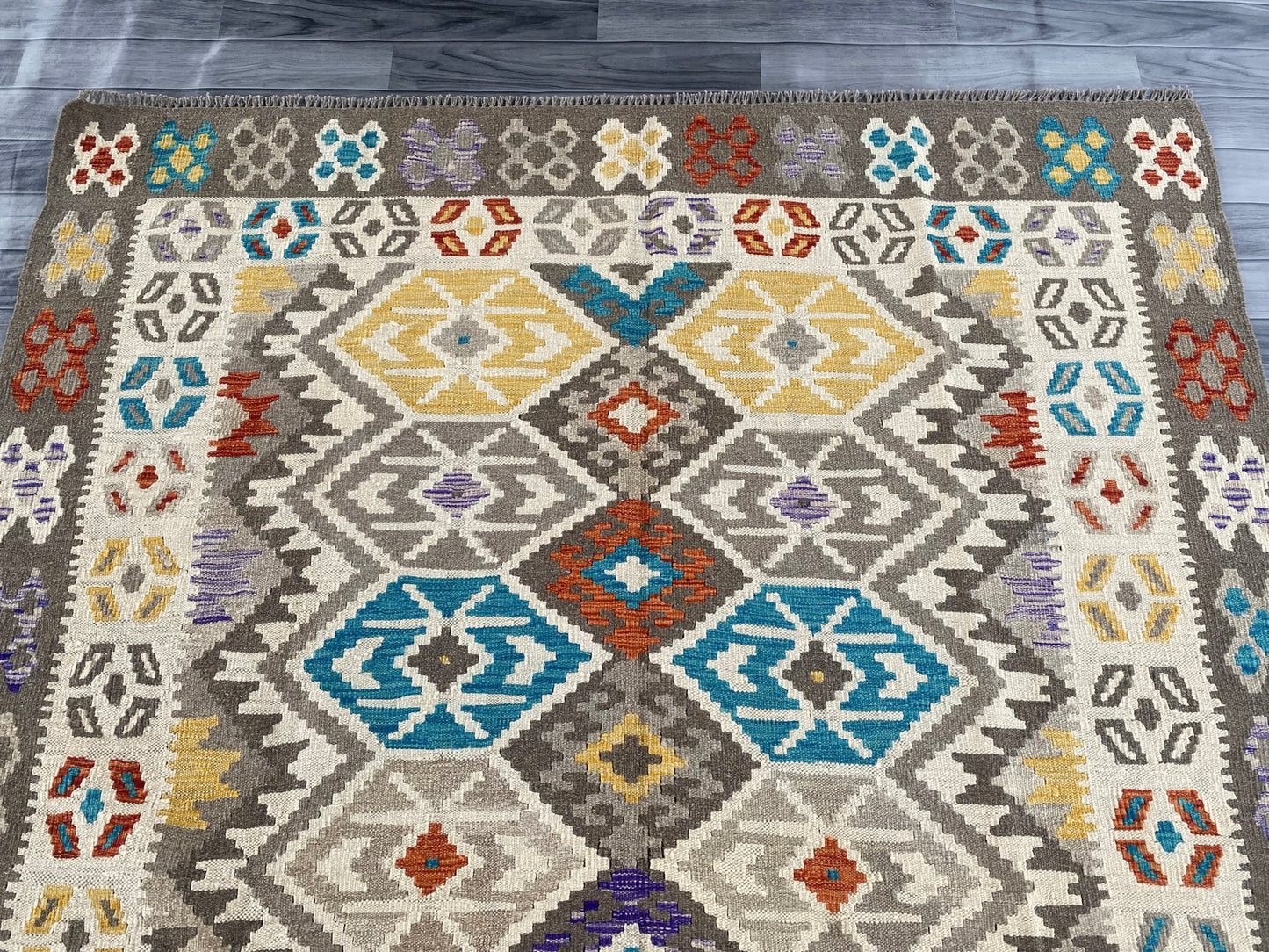 Handmade Afghan Chobi Kilim Rug 240 CM x  179 CM ( SS # 145 )