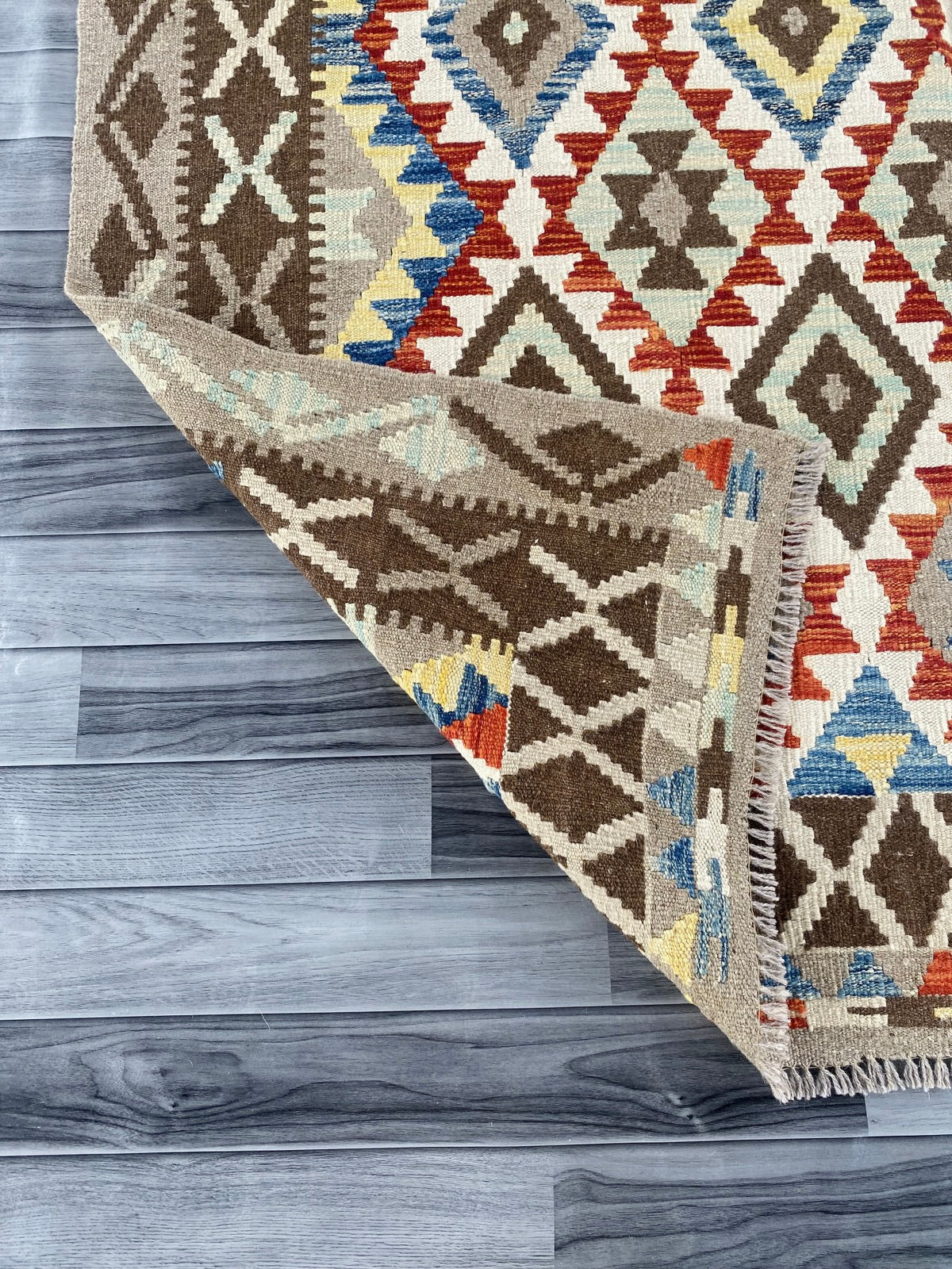 Handmade Afghan Chobi Kilim Rug 251 CM x  172 CM ( SS # 144 )